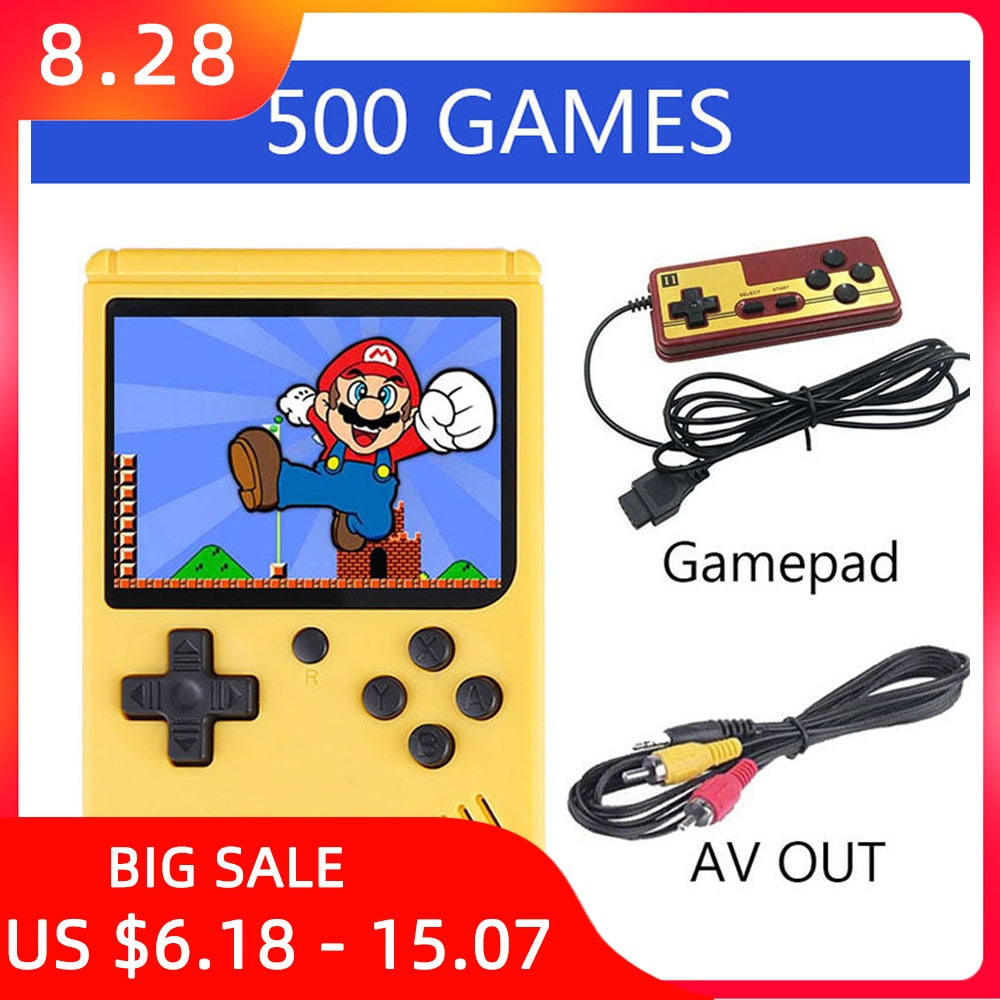 Coolbaby 500 Games Retro Mini Video Handheld Game Console Portable Children Kid Nostalgic Pocket Family Gaming Player AV TV Out